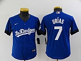 Youth Dodgers 7 Julio Urias Royal 2021 City Connect Cool Base Jersey,baseball caps,new era cap wholesale,wholesale hats